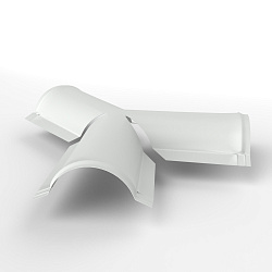 Тройник Y-образный 0,45x220x290мм (RAL 9003) полукруглого конька для кровли, с порошковым покрытием