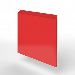 Фасадная металлокассета закрытого типа оцинкованная с порошковым покрытием 0,7x1160х600мм RAL 3028 Красный