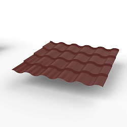 Металлочерепица Kredo оцинкованная с полимерным покрытием 0,45х1190мм RAL 3011