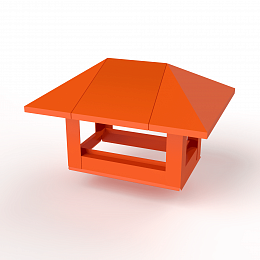 Дымник на трубу прямоугольный оцинкованный с полимерным покрытием до 2000мм RAL 2004