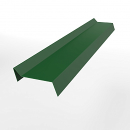 Планка примыкания для мягкой кровли 0,45 мм (RAL 6002) оцинкованная, с порошковым покрытием