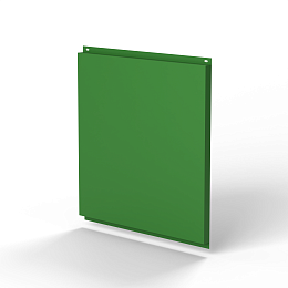 Фасадная металлокассета 1740x1160 (RAL 6017) открытого типа, с порошковым покрытием 0,7 мм