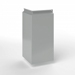 Фасадная металлокассета угловая закрытого типа оцинкованная с порошковым покрытием 1мм RAL 9006