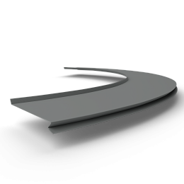 Отлив радиусный 0,5мм RAL 7037 оцинкованный, c порошковым покрытием