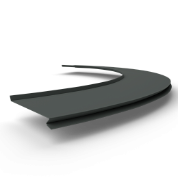 Отлив радиусный 0,45мм RAL 7043 оцинкованный, c порошковым покрытием
