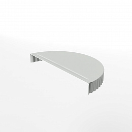 Заглушка для кровли торцевая 0,45мм x 220мм (RAL 9003) к полукруглому коньку, оцинкованная, с порошковым покрытием