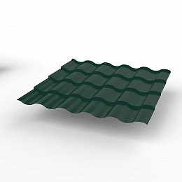 Металлочерепица Kredo оцинкованная с полимерным покрытием 0,45х1190мм RAL 6005