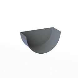 Заглушка желоба водосточного оцинкованная порошок ф120мм RAL 7000