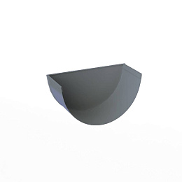 Заглушка желоба водосточного оцинкованная порошок ф120мм RAL 7000