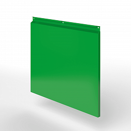 Фасадная металлокассета закрытого типа оцинкованная с порошковым покрытием 0,7x480х1015мм RAL 6037 Зелёный