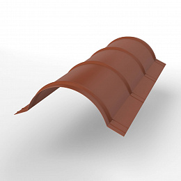 Конек полукруглый 0,45x301мм RAL 8004 для кровли с порошковым покрытием