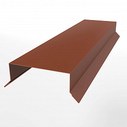 Заборный парапет с капельником плоский П-образный оцинкованный с порошковым покрытием 0,45мм RAL 8004