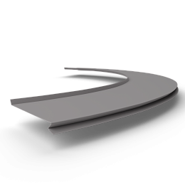 Отлив радиусный 0,45мм RAL 7036 оцинкованный, c порошковым покрытием