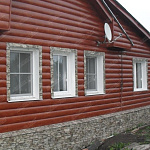 Сайдинг Блок-хаус 0,390 Grand Line 0,45 PE RAL 9006бело-алюминиевый