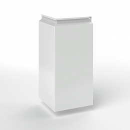 Фасадная металлокассета угловая закрытого типа оцинкованная с порошковым покрытием 0,7мм RAL 9003