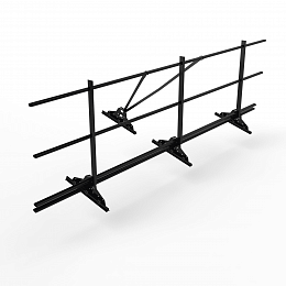 Ограждение кровельное функция снегозадержатель фальц 3000мм 600-25-1-1,5-3 оцинкованная сталь с порошковым покрытием RAL 9005