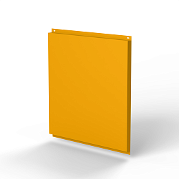 Фасадная металлокассета 795x530 (RAL 1037) открытого типа, с порошковым покрытием 0,7 мм