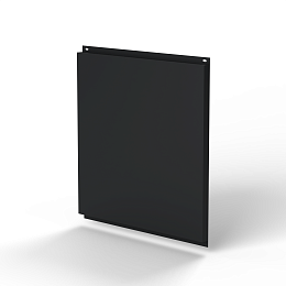 Фасадная металлокассета открытого типа 1,2 мм (RAL 9004) оцинкованная, с порошковым покрытием