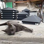 Колпак на столб стандартный оцинкованный с полимерным покрытием до 800мм RAL 1018