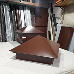 Колпак на столб стандартный оцинкованный с полимерным покрытием до 1200мм RAL 9005