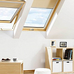 Окно мансардное дерево, лак ручка снизу Fakro FTP-V U3 ThermoPro Profi 114*118см