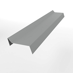 Планка примыкания для мягкой кровли 0,45 мм (RAL 9006) оцинкованная, с порошковым покрытием
