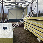 Стеновая трёхслойная сэндвич-панель гладкая 60мм 1190мм с видимым креплением минеральная вата Полиэстер ТермоСпецПанель