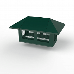 Дымник на трубу с сеткой оцинкованный с полимерным покрытием до 2800мм RAL 6005