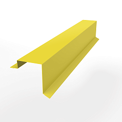 Торцевая планка (RAL 1018) оцинкованная, с порошковым покрытием 0,45 мм (ширина менее 625 мм)