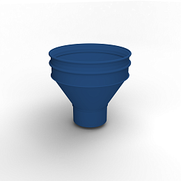 Воронка водосточная ф100х350мм (RAL 5005) водосборная, c порошковым покрытием