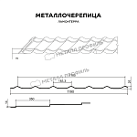 Металлочерепица МП Ламонтерра (VALORI-20-DarkGrey-0,5)