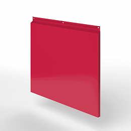 Фасадная металлокассета закрытого типа оцинкованная с порошковым покрытием 0,7x1165х550мм RAL 3027 Малиново-красный