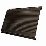 Вертикаль 0,2 Grand Line gofr 0,5 GreenCoat Pural BT с пленкой RR 32 темно-коричневый (RAL 8019 серо-коричневый)