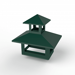 Дымник на трубу двойной оцинкованный с полимерным покрытием до 1600мм RAL 6005