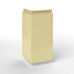 Фасадная металлокассета угловая закрытого типа оцинкованная с порошковым покрытием 0,7мм RAL 1014