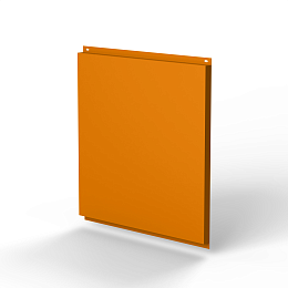 Фасадная металлокассета 1740x1160 (RAL 2000) открытого типа, с порошковым покрытием 0,7 мм